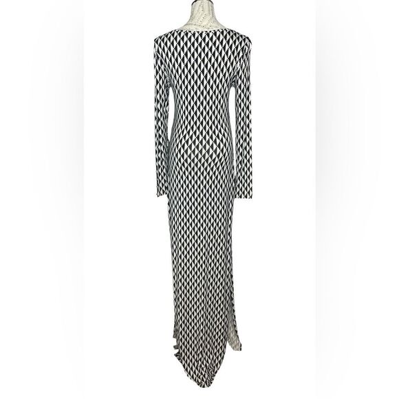 Tart Maxi Dress Long Sleeves Geometric Print M - Picture 2 of 7